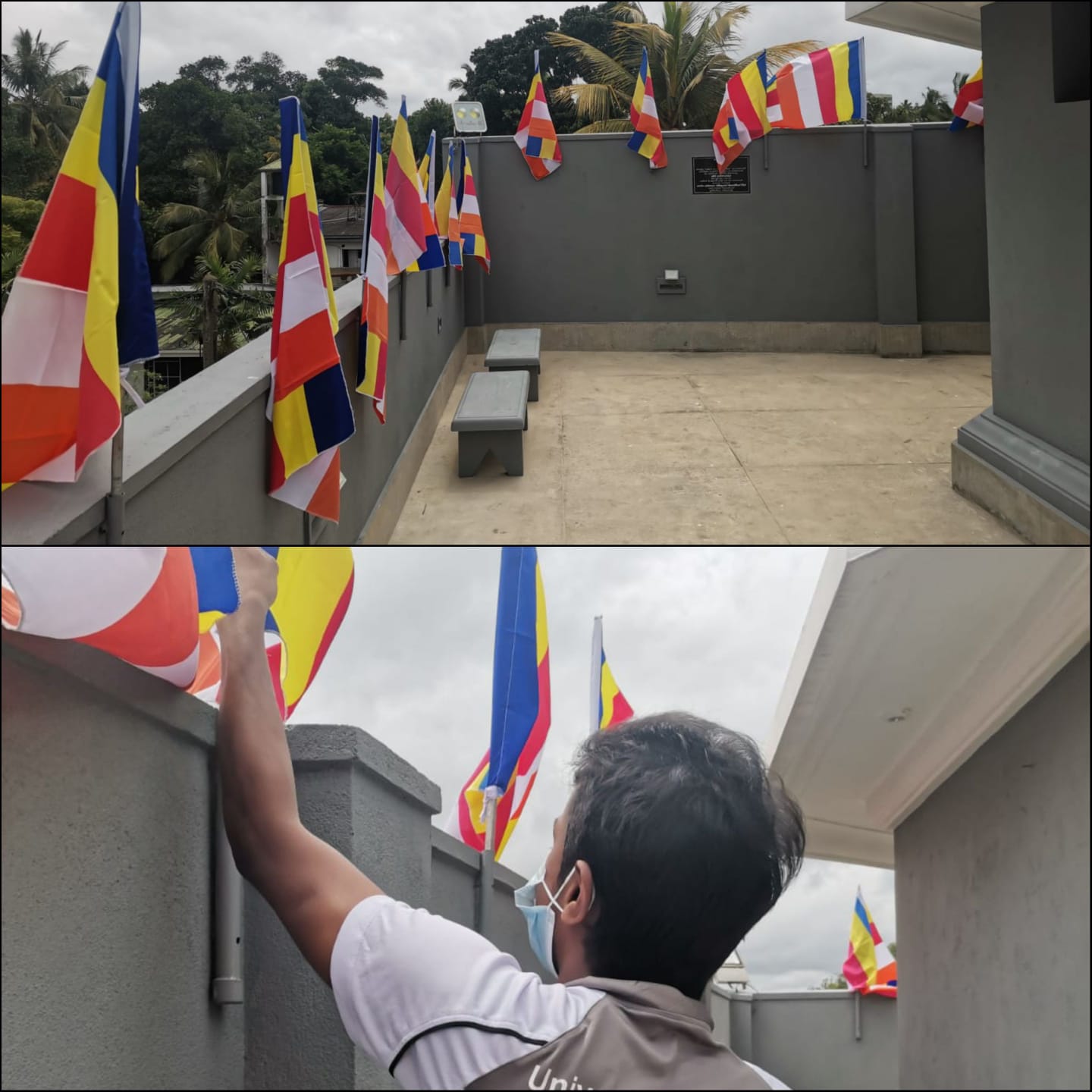 Donation of Buddhist flags